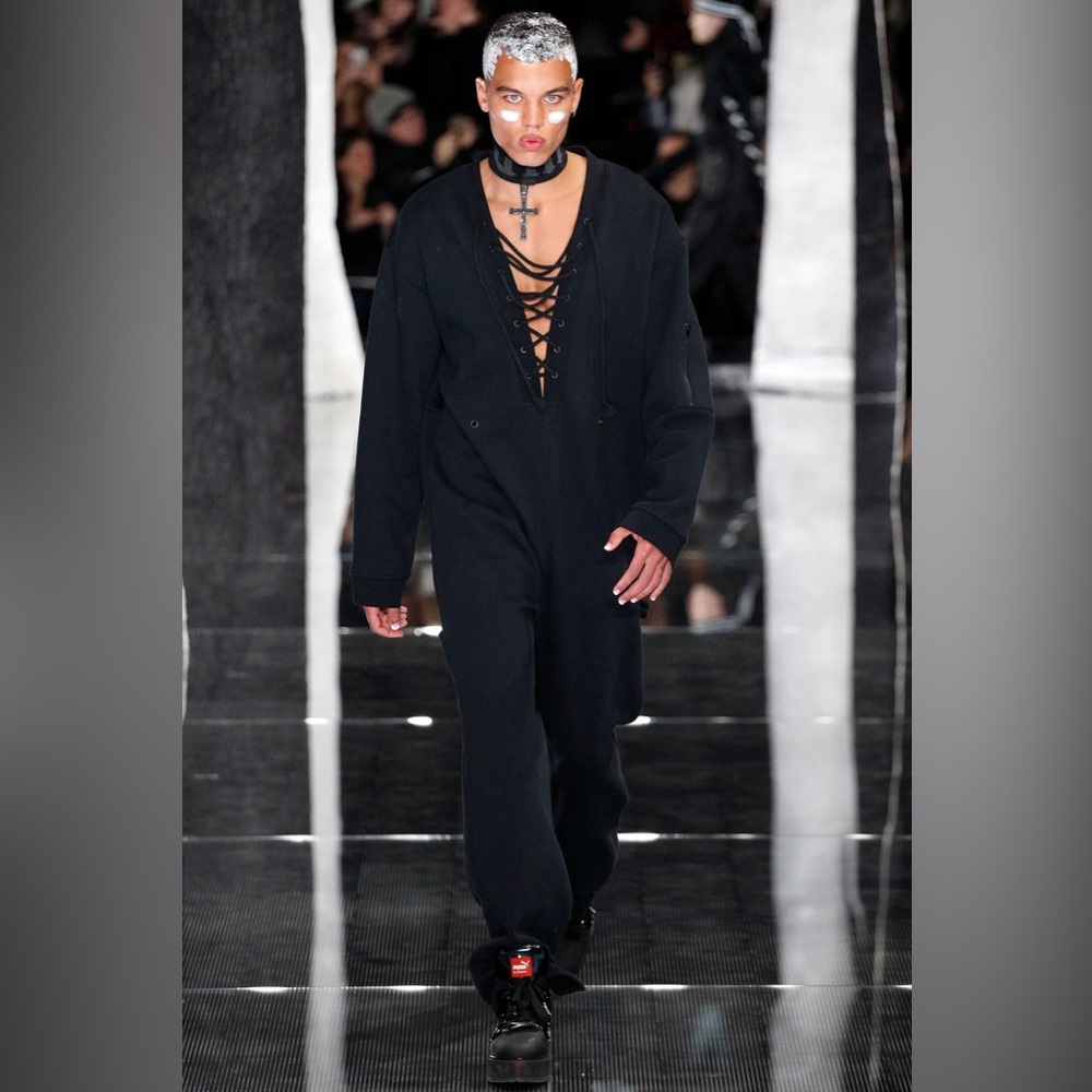 NWT FENTY PUMA LACING FLEECE JUMPSUIT black